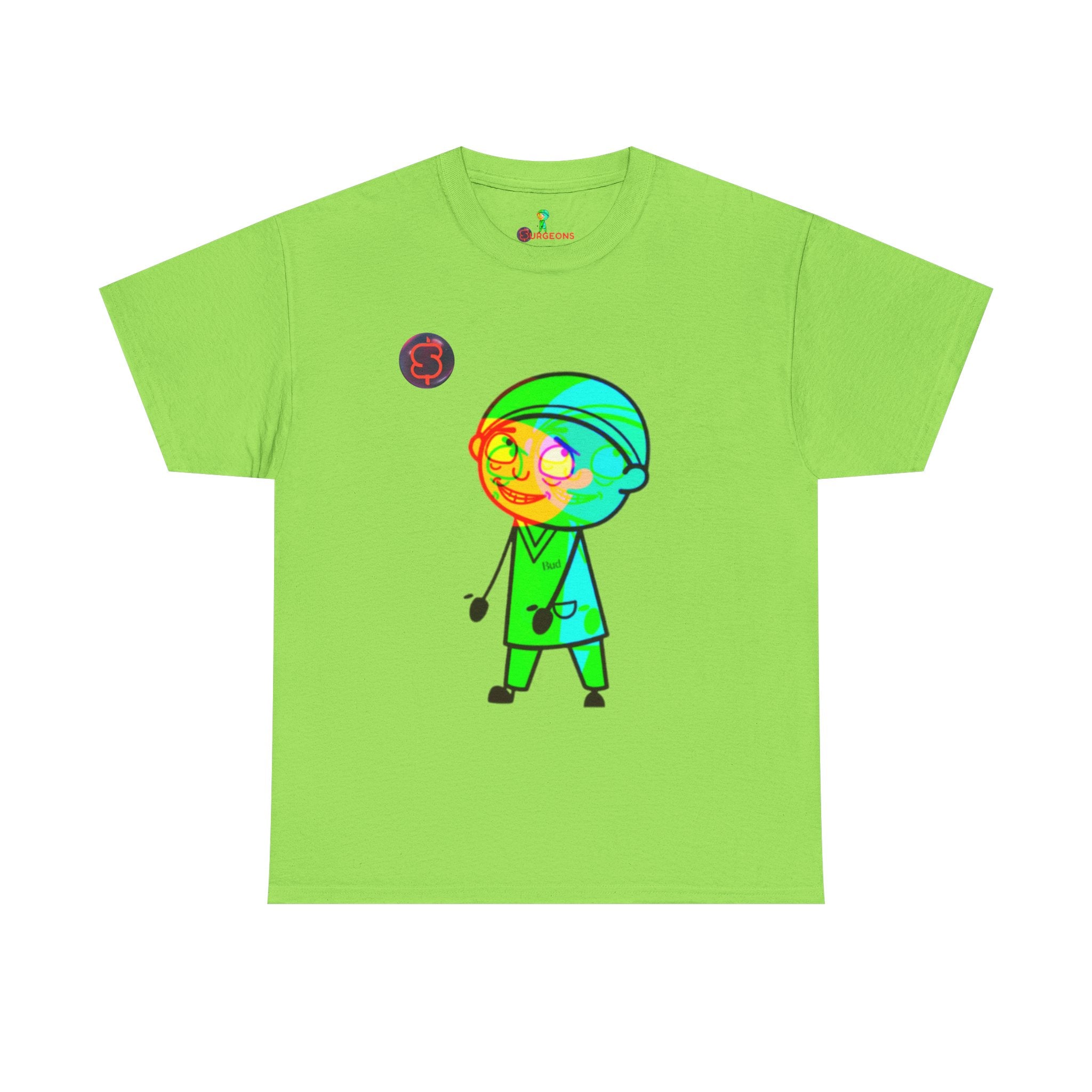 Unisex Heavy Cotton Tee - Colorful Cartoon Surgeon Logo & 'We Win Together' Motivational Graphic Tee
