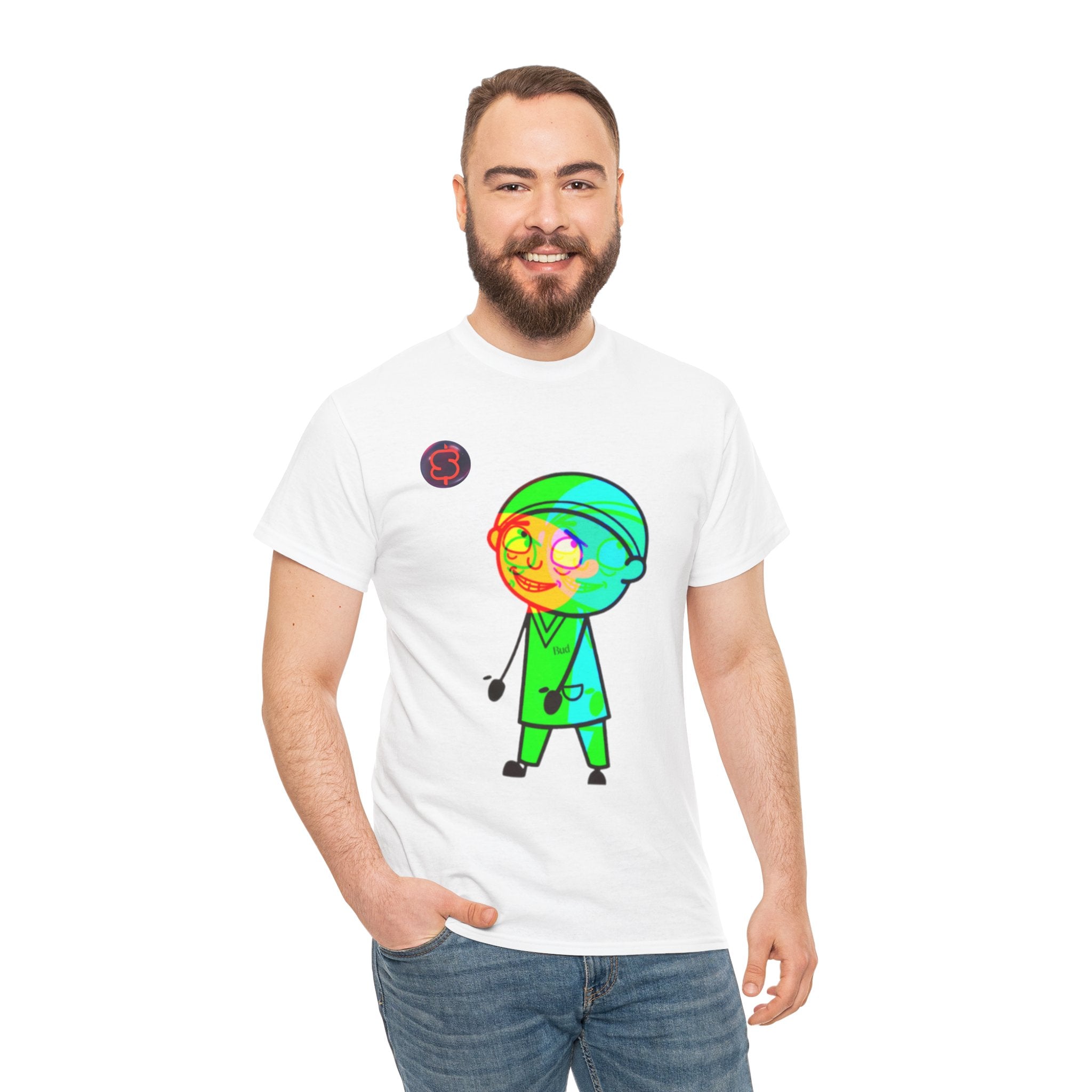 Unisex Heavy Cotton Tee - Colorful Cartoon Surgeon Logo & 'We Win Together' Motivational Graphic Tee