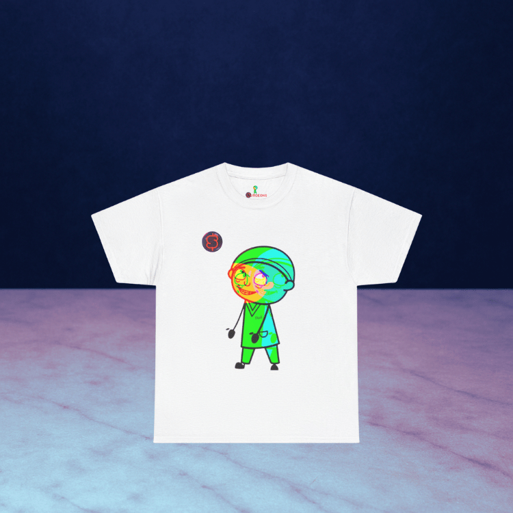 Unisex Heavy Cotton Tee - Colorful Cartoon Surgeon Logo & 'We Win Together' Motivational Graphic Tee